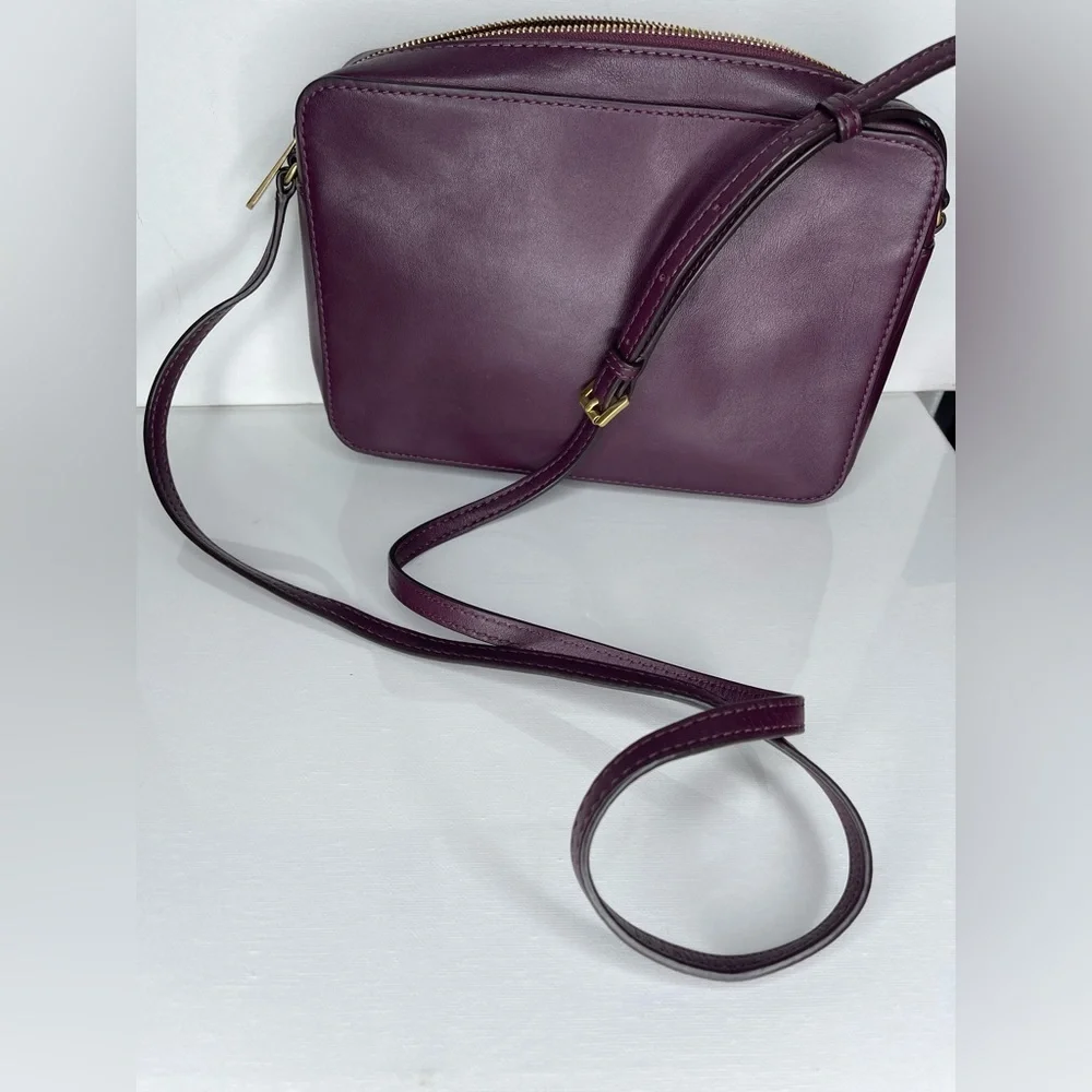 Michael Kors Studded Leather Crossbody Bag Plum Burgundy Gold Tone
